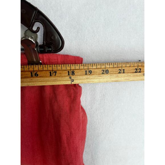Lino by Chicos Women Linen Pants Crop Size 3 Red - Picture 8 of 10